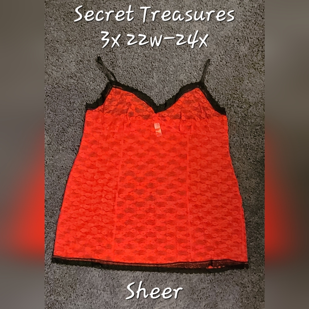 Secret Treasures Sexy red lace 3x sheer lingerie